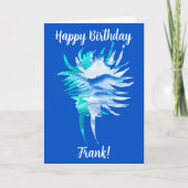 Blue-Aqua Silhouette conch shells Card Kaart (Voorkant)