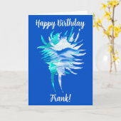 Blue-Aqua Silhouette conch shells Card Kaart (Gele Bloem)