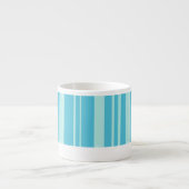 Blue & aqua strand gestreepte koffie espresso mok (Voorkant)