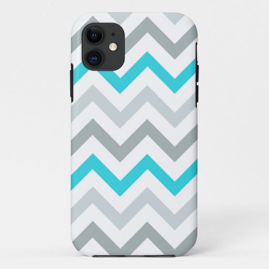 Blue/Aqua Tri Tone Chevron iPhone 5 Hoesje (Achterkant)