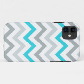 Blue/Aqua Tri Tone Chevron iPhone 5 Hoesje (Achterkant (horizontaal))