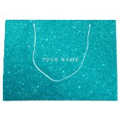 Blue Aqua Turqoise Ocean Glitter Favor Gift Groot Cadeauzakje (Voorkant)