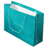 Blue Aqua Turqoise Ocean Glitter Favor Gift Groot Cadeauzakje (Voorkant Gekanteld)