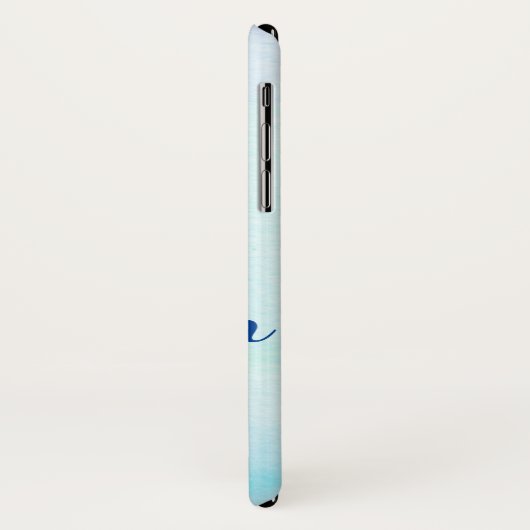 Blue Aqua Waterverf Fade Cute Initiaal Name Case-Mate iPhone Case (Achterkant/links)