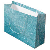 Blue Aqua White Ocean Glitter Favor Gift Groot Cadeauzakje (Voorkant Gekanteld)