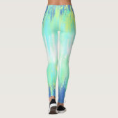 Blue Aqua White Tie Dye Leggings (Achterkant)