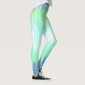 Blue Aqua White Tie Dye Leggings (Rechts)