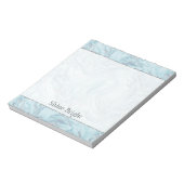 Blue Aqua Zilver Marmer Swirls Notitieblok (Linkerzijde)
