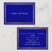 Blue Aquamarine Cobalt Golden Velvet White Vip Visitekaartje (Voorkant / Achterkant)