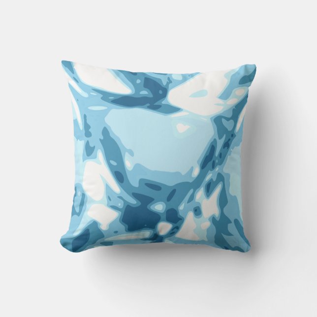 Blue Aquamarine Diamond Gemstone / Jewel Pillow Kussen (Voorkant)