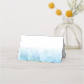 Blue Aquamarine Waterverf Wedding Place Card Plaatskaartje (Achterkant)