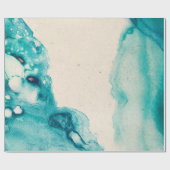 BLUE aquarelle waterverf kraft oceaan Cadeaupapier (Vlak)