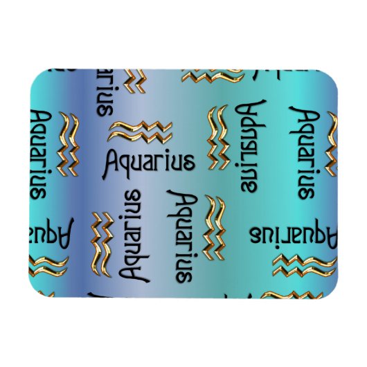 Blue Aquarius, Sign of the Zodiac. Magneet (Horizontaal)