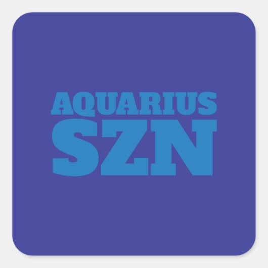 Blue Aquarius SZN Cool Vierkante Sticker (Voorkant)
