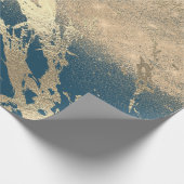 Blue Aquatic Blauwgroen Gold Marble Sand Glitter S Cadeaupapier (Hoek)