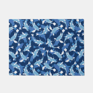 Blue Aquatic Pattern - Koi Fish Deurmat