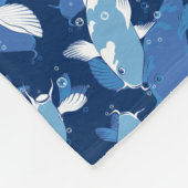 Blue Aquatic Pattern - Koi Fish Fleece Deken (Hoek)