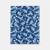 Blue Aquatic Pattern - Koi Fish Fleece Deken (Voorkant)