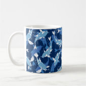 Blue Aquatic Pattern - Koi Fish Koffiemok (Links)