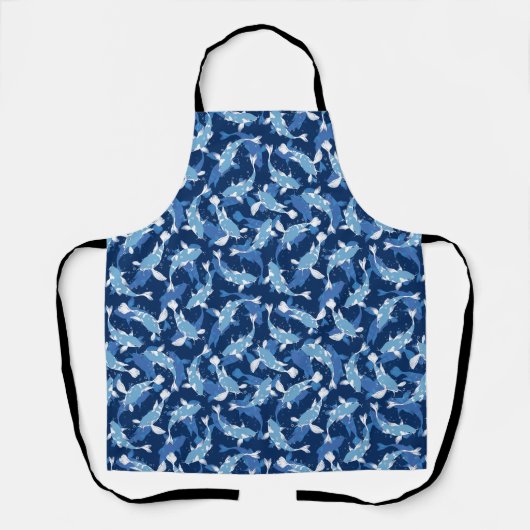 Blue Aquatic Pattern - Koi Fish Schort (Voorkant)