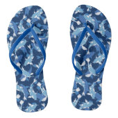 Blue Aquatic Pattern - Koi Fish Teenslippers (Voetbed)