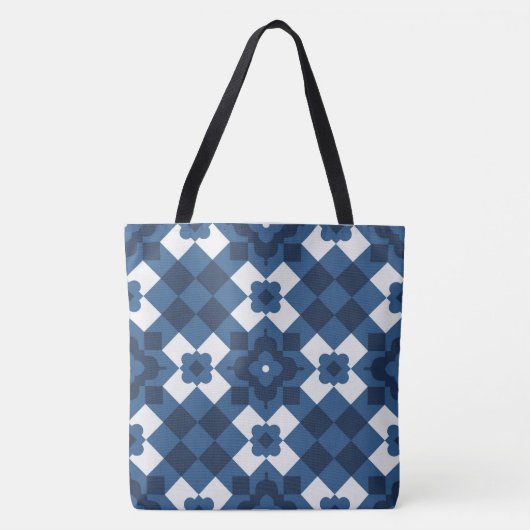 Blue Arabesque Pattern Tas (Voorkant)