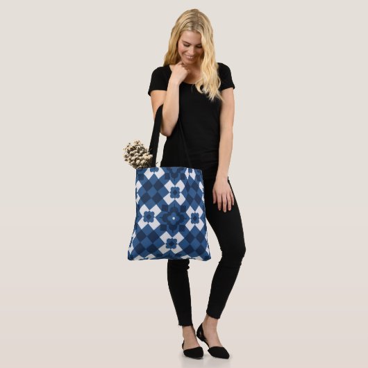 Blue Arabesque Pattern Tas (Op model)