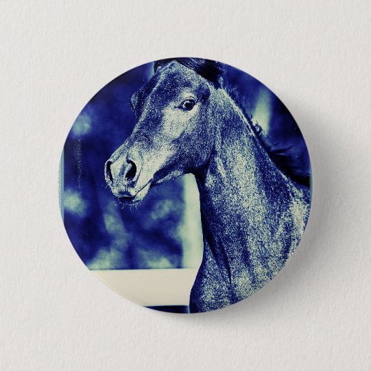 Blue Arabian Digital Art Ronde Button 5,7 Cm (Voorkant)