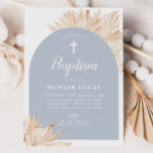 Blue Arch Boho Bloemen Jongens Doop Doop Kaart