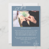 Blue Arch Botanical Leaf Weddenschap Hartelijk dan Bedankkaart (Achterkant)