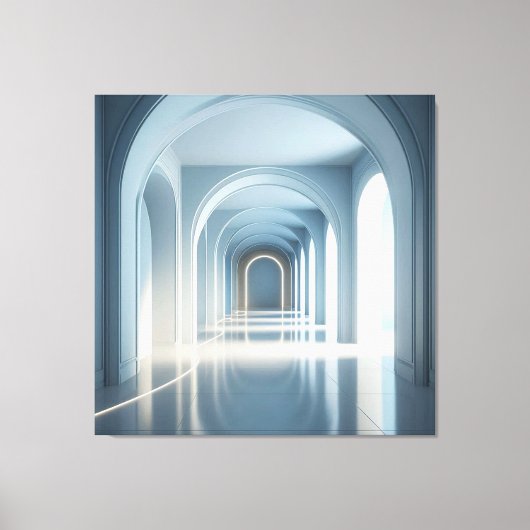 Blue Arch Corridor” Canvas Afdruk (Voorkant)