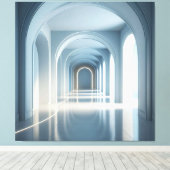 Blue Arch Corridor” Canvas Afdruk (Insitu (Houten vloer))