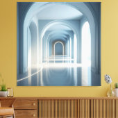 Blue Arch Corridor” Canvas Afdruk (Insitu (Woonkamer))