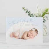 Blue Arch Lijst Thank You Geboorteaankondiging Aankondiging (Staand voorkant)