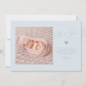 Blue Arch Lijst Thank You Geboorteaankondiging Aankondiging (Achterkant)