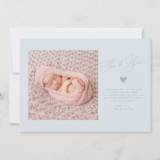 Blue Arch Lijst Thank You Geboorteaankondiging Aankondiging (Achterkant)