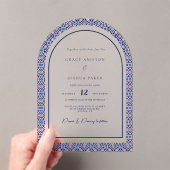 Blue Arch Mexicaanse Talavera Spaanse bruiloft Acryl Uitnodigingen (Insitu (Draagbaar))