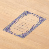 Blue Arch Mexicaanse Talavera Spaanse bruiloft Acryl Uitnodigingen (Laagn)