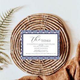 Blue Arch Mexicaanse Talavera Spaanse bruiloft det RSVP Kaartje