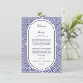 Blue Arch Mexico Welkom & dank u Wedding note (Staand voorkant)