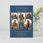 Blue Arched Collage Double Grads Twins TMF26 Kaart (Staand voorkant)
