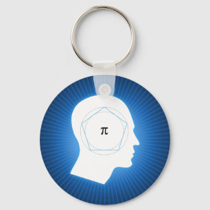 Blue Archimedes' Approximation of Pi Sleutelhanger