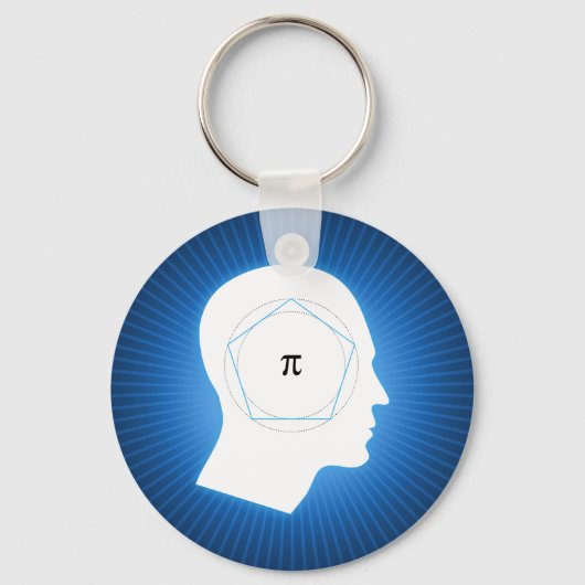 Blue Archimedes' Approximation of Pi Sleutelhanger (Voorkant)