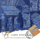  Blue Architectural Sketch Decoupage Tissuepapier