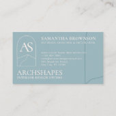 Blue Architecture Geometry Interior Design Visitekaartje (Achterkant)