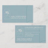 Blue Architecture Geometry Interior Design Visitekaartje (Voorkant / Achterkant)