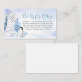 Blue Arctic Animals Baby shower Boeken voor Baby Informatiekaartje (Voorkant / Achterkant)