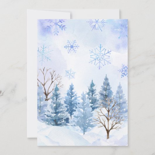 Blue Arctic Animals Baby shower Kaart (Achterkant)