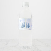 Blue Arctic Animals Baby shower Waterfles Etiket (Achterkant)