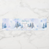 Blue Arctic Animals Baby shower Waterfles Etiket (Enkel label)